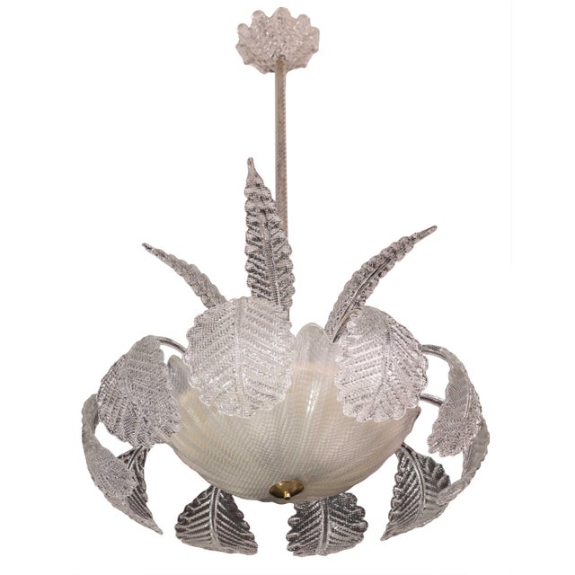 Art Decò, Barovier & Toso Chandelier, Murano Glass, 1950s For Sale
