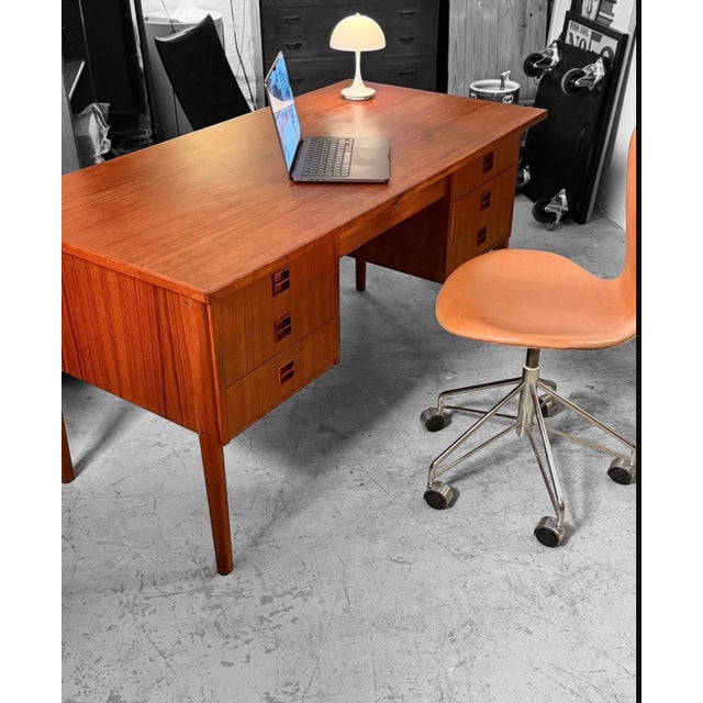 Wood Vintage Danish Teak Freestanding Desk, 1960s For Sale - Image 7 of 9