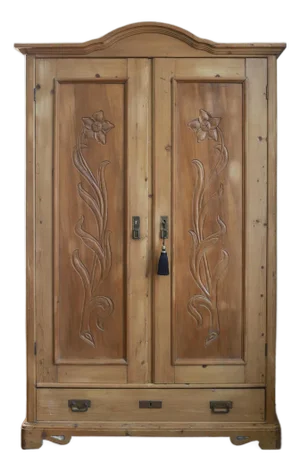 19th Century French Pine Wardrobe, Armoire, Linen Press