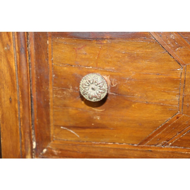 Italian Late 19th Century Italian Provincial Walnut Four Drawer Chest Nightstand For Sale - Image 3 of 10