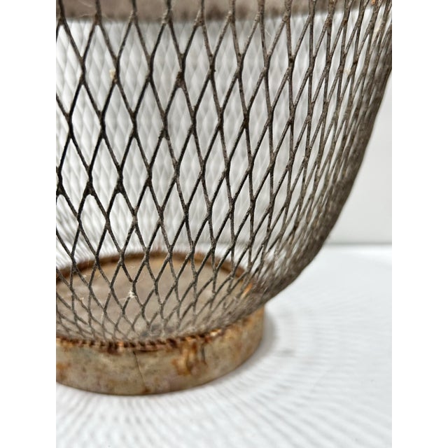 Metal Vintage Metal Wire Gathering Basket For Sale - Image 7 of 8