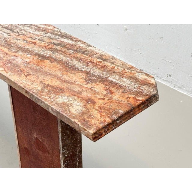 Console Table in Reddish-Brown Marble with Polished Surface, Italy For Sale - Image 13 of 18