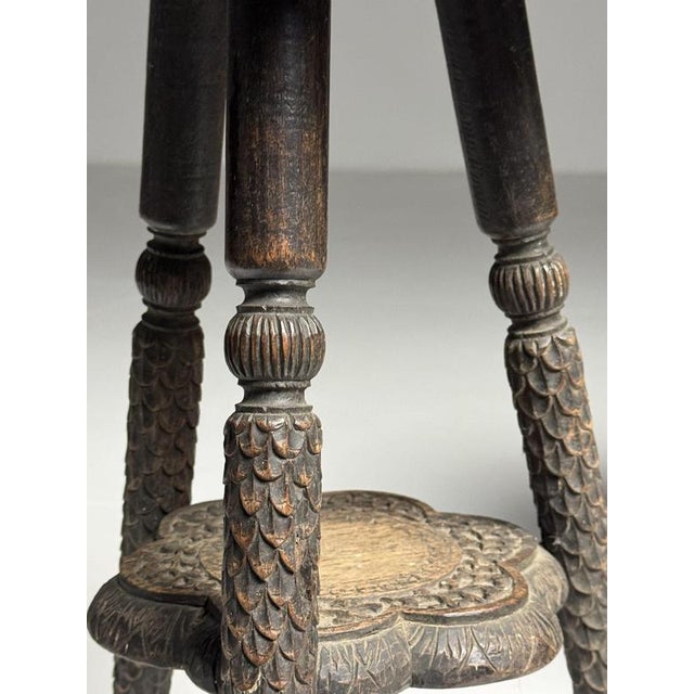Brown Indian Side Tables, Early 20th Century, Set of 2 For Sale - Image 8 of 14