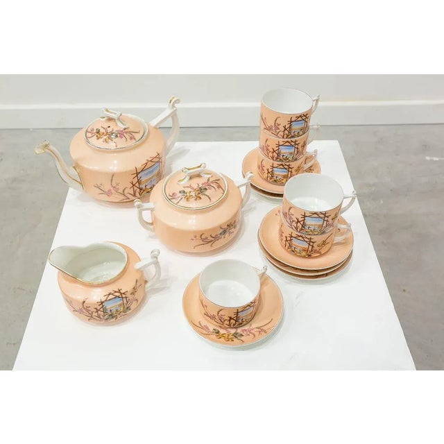 Antique Porcelain Coffee Service Set, Set of 15 For Sale - Image 4 of 8