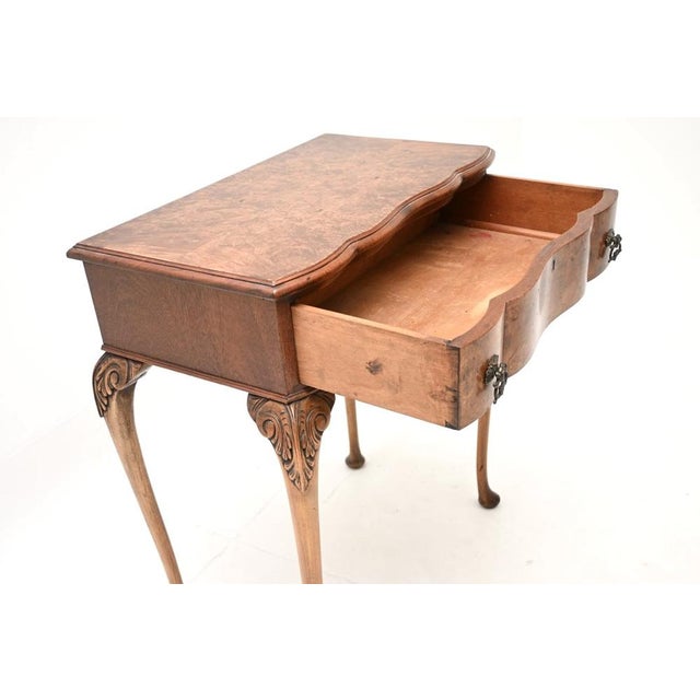 Antique Burr Walnut Side Table, 1930s For Sale - Image 9 of 10