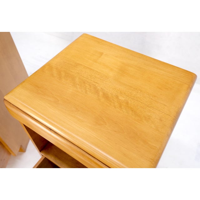 Russel Wright Conant Ball Pair Mid Century Modern Blond Birch Night Stands MINT! For Sale - Image 13 of 17