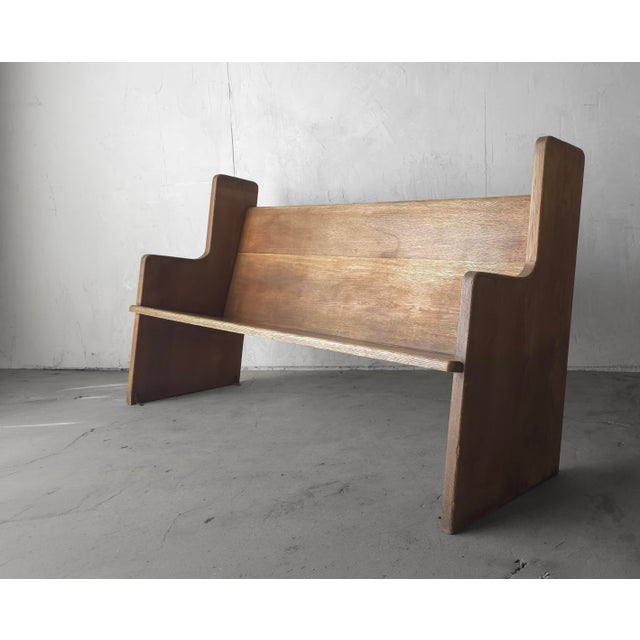 Antique Rustic European Wooden Pew Bench For Sale - Image 4 of 12