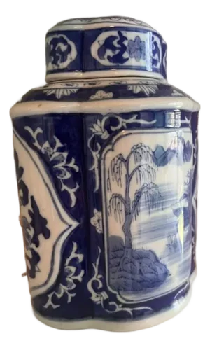 Chinoiserie Lidded Ginger Jar