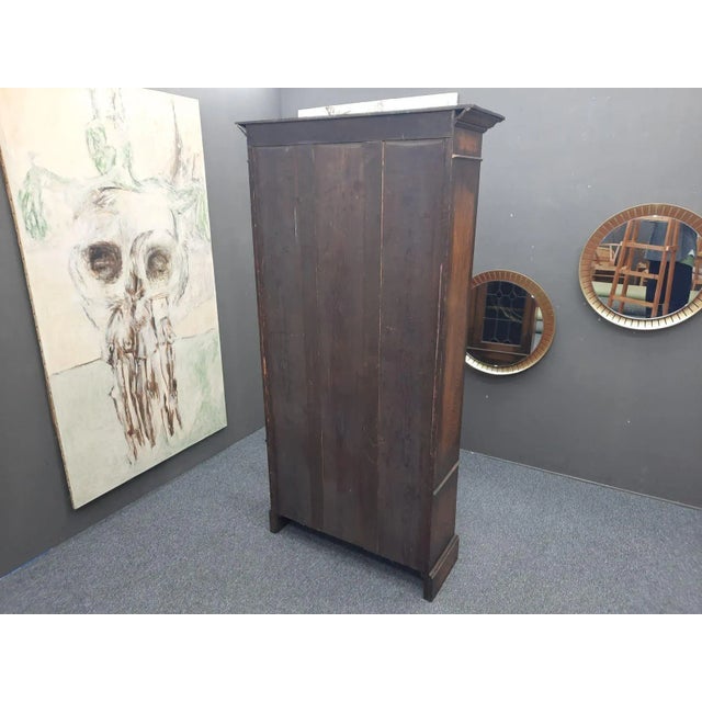 Art Nouveau Oak and Tiffany Glass Display Cabinet, 1910s For Sale - Image 11 of 13