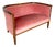 Antique Art Nouveau Edwardian Mahogany Barrel Back 2-Seater Settee Sofa, 1910s For Sale