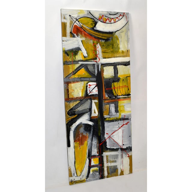 Abstract Multi-Color Yamil O. Cardenas Abstract Painting in Acrylic on Canvas Titel Carol For Sale - Image 3 of 13