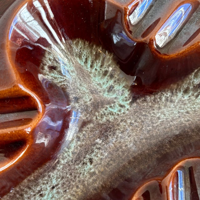 Vintage Mid-Century Modern Drip Glaze Ashtray / Catchall For Sale - Image 9 of 12