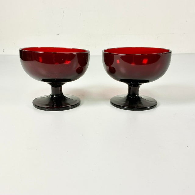 1920s Antique Art Deco Boho Chic Hollywood Regency Ruby Red Champagne Coupes - Set of 9 For Sale - Image 9 of 12