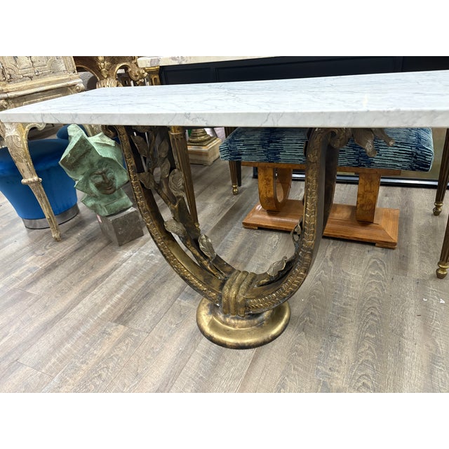 Metal 1930s Italian Art Deco Bronze Console Table For Sale - Image 7 of 18
