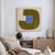 Olive Green and Blue Abstract Modern Art Print, Square, 24 X 24 Print in Wood Frame For Sale - Image 4 of 4