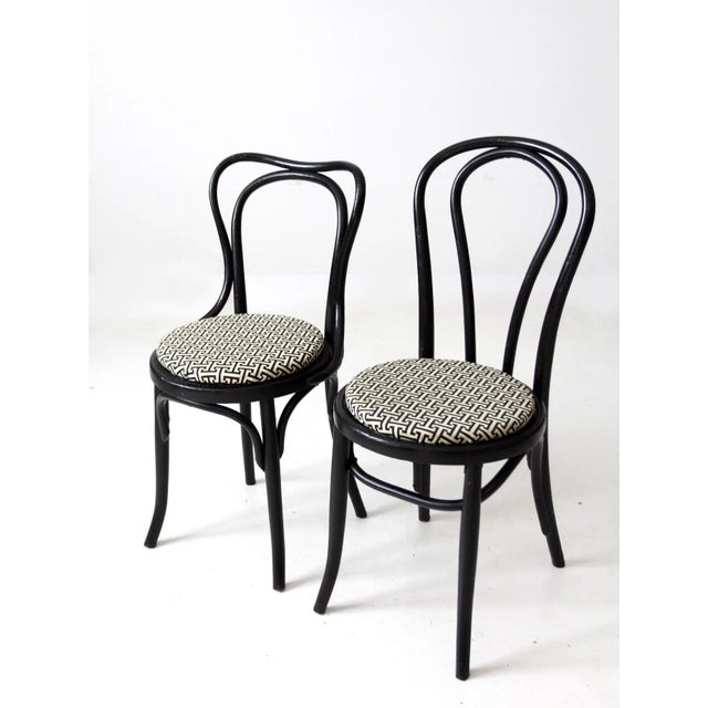 Pair of Painted Bentwood Chairs With Upholstery For Sale - Image 10 of 11