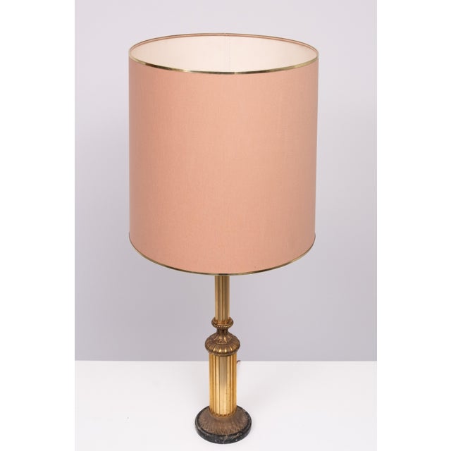 Hollywood Regency Gilded Brass Table Lamp, 1970s For Sale - Image 6 of 8
