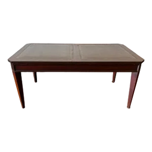 1940s Vintage Regency Style Leather Top Expandable Table