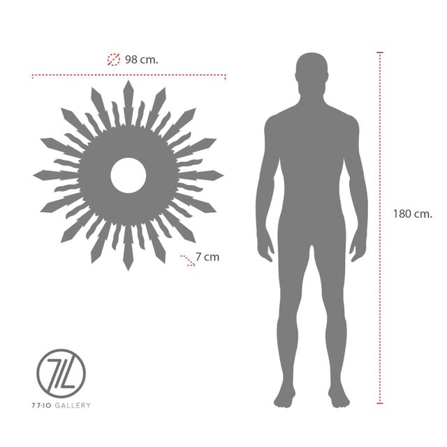 Metal 19th Century Big Size Gold Leaf Sunburst Mirror For Sale - Image 7 of 18