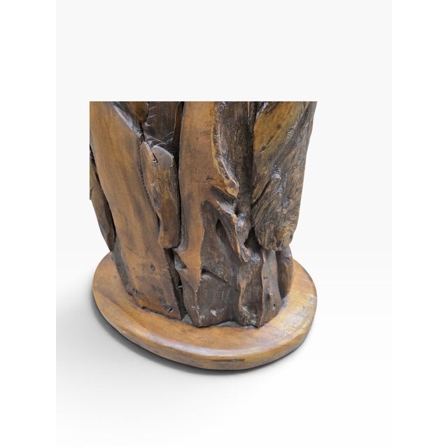 Mid 20th Century Sculptural Wood Giraffe Head & Neck Statue For Sale - Image 12 of 12