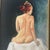 20 Th European School Century Oil on Canvas Figurative Portrait Signed Framed Lady in Red Turban Made in 1980 For Sale - Image 4 of 12