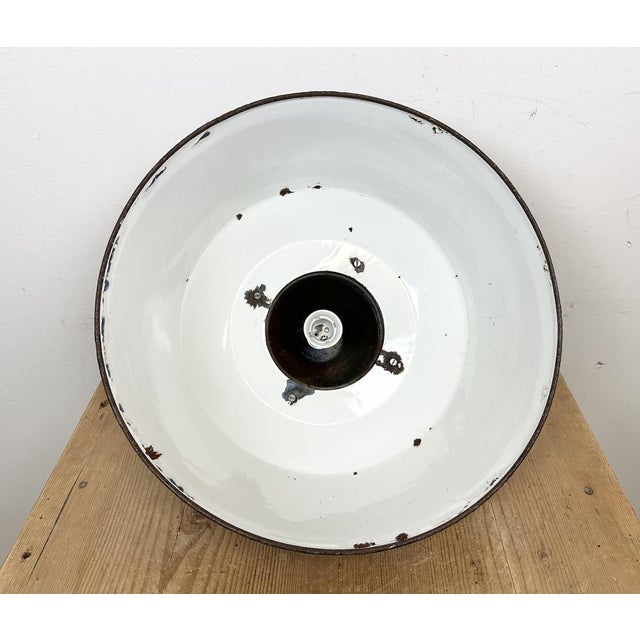 Industrial Blue Enamel and Cast Iron Pendant Light, 1960s For Sale - Image 13 of 16