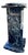 Custom Italian Postmodern Verde Alpi Marble Display Pedestal With Rotating Stone Top For Sale
