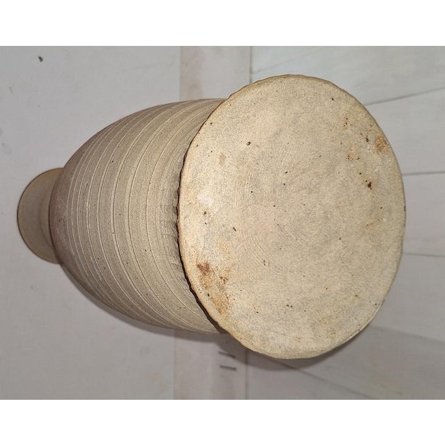 Vintage Ceramic Beige Brown Vase, 1970s For Sale - Image 4 of 5