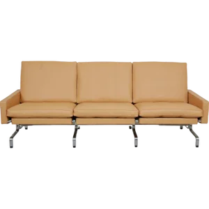 3 Seater Pk-31 Sofa in Nevada Sand Leather by Poul Kjærholm, 1970s