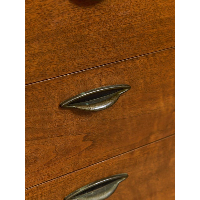 Burnt Umber Basset Vintage Four Drawer Highboy For Sale - Image 8 of 12