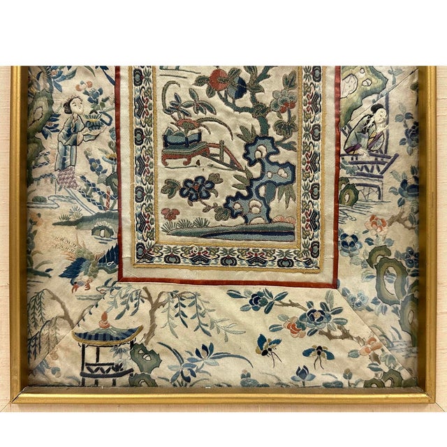 Late Qing Dynasty Antique Chinese Silk Embroidered Panel For Sale - Image 9 of 10