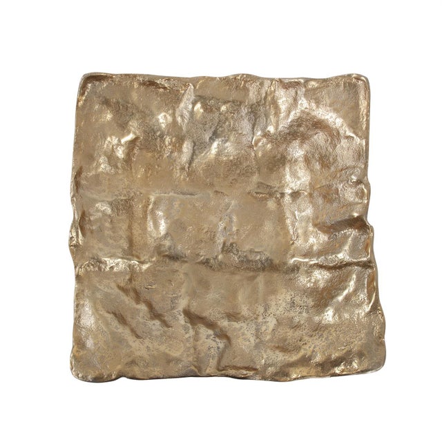 Modern Rough Gold Uneven Square Dish For Sale - Image 3 of 7