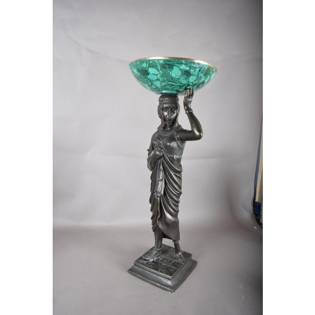 Egyptian Revival Female Figure in Patinated Metal, 1920s For Sale - Image 11 of 15