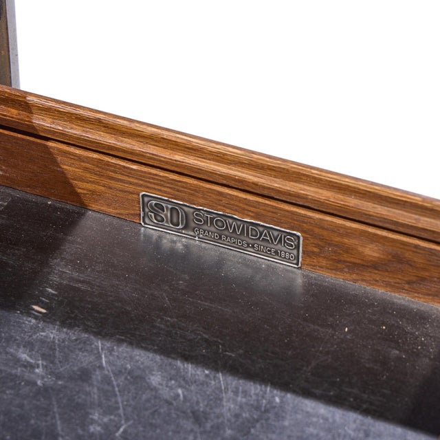 Stow & Davis Mid Century Walnut, Leather and Chrome Credenza For Sale - Image 11 of 11