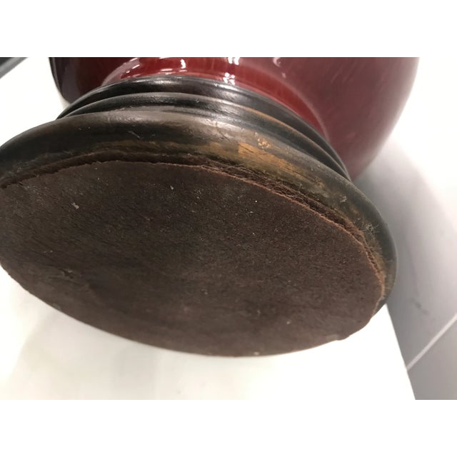 Wine 19th Century Chinese Oxblood Langyao-Red Vase Mounted as Lamp For Sale - Image 8 of 11