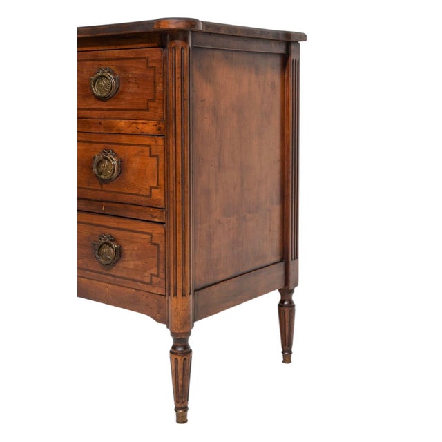 Mid 20th Century Mid 20th Century Louis XVI Style Inlaid Walnut Commode For Sale - Image 5 of 6