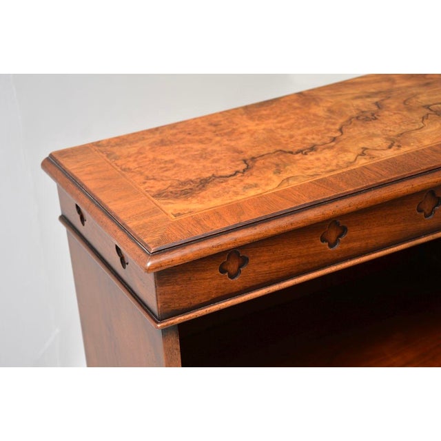 Brown Burr Walnut Open Bookcase, 1950 For Sale - Image 8 of 11