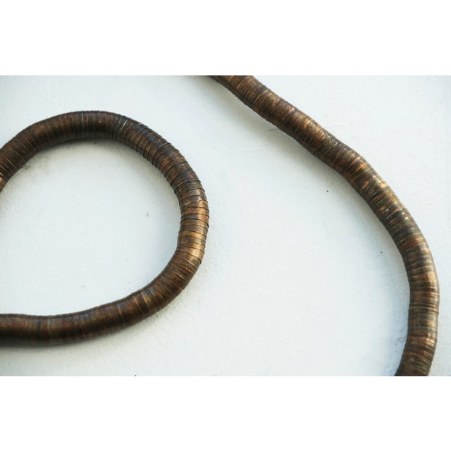 Vintage Mid-Century Modern Copper-Toned Segmented Metal Snake Necklace, 1970s For Sale - Image 4 of 7