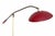 Vintage Adjustable Floor Lamp with Red Enameled Shade by Stilnovo, Italy For Sale - Image 5 of 7