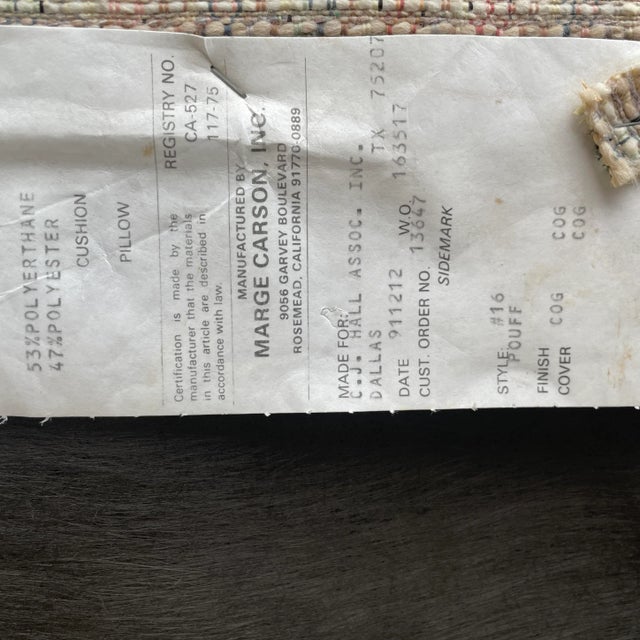 Marge Carson Tweed Parson Ottoman For Sale In Dallas - Image 6 of 8