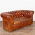 French Pair of French Brown Leather Chesterfield Two Seat Loveseat Sofas For Sale - Image 3 of 16