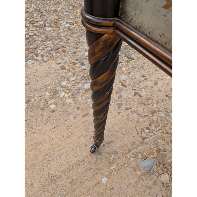 Vintage Églomisé Accent Table Has a Mirrored Top and Spiral Legs Attributed to Lillian August for Drexel Heritage. For Sale - Image 10 of 10