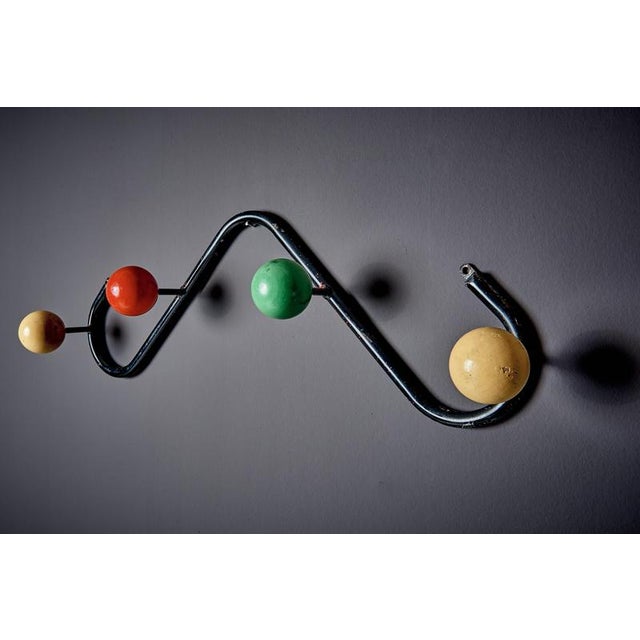 Roger Feraud Coat Hanger with Multicolored Wooden Knobs by Roger Feraud for GEO, France, 1950s For Sale - Image 4 of 11