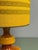 Mid-Century Ochre Yellow Opaline Glass Table Lamp with Textile Shade from De Rupel, Belgium, 1970s For Sale - Image 13 of 14