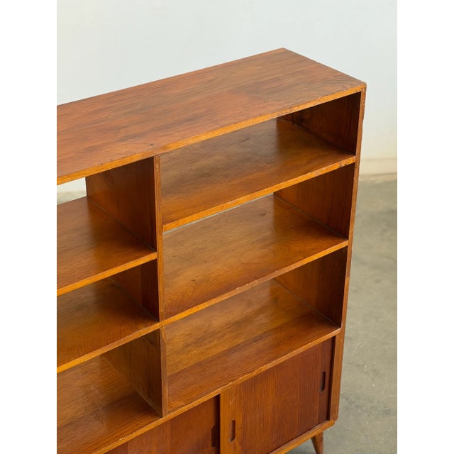 1960s Aged Pine Compact Shelving For Sale - Image 4 of 18
