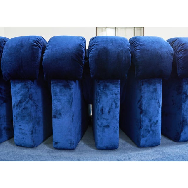 De Sede Ds-600 Non Stop Modular Blue Velvet Sofa 38 Elements For Sale - Image 10 of 12