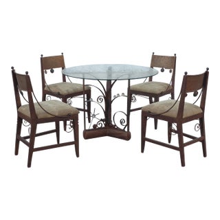 Vintage Handmade Rustic Dining Set Attributed to Carlo De Anda For Sale