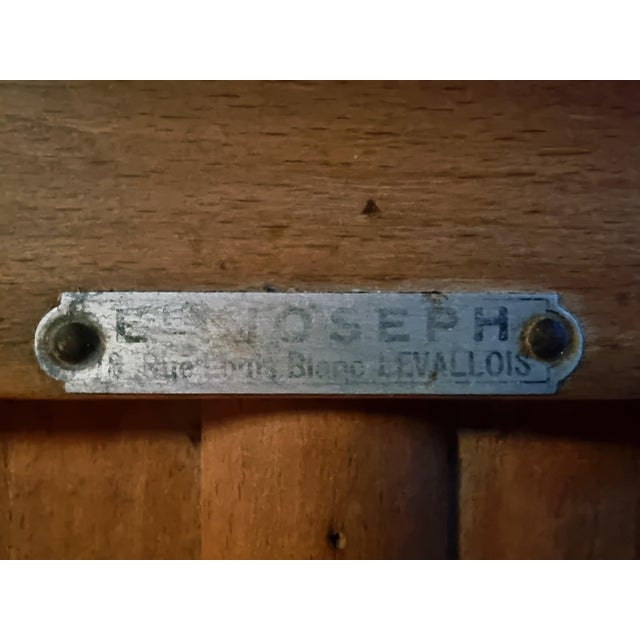 Vintage French Bistro Table with Beech Base, Walnut Top and Nickel-Plated Support, 1930s For Sale - Image 9 of 15