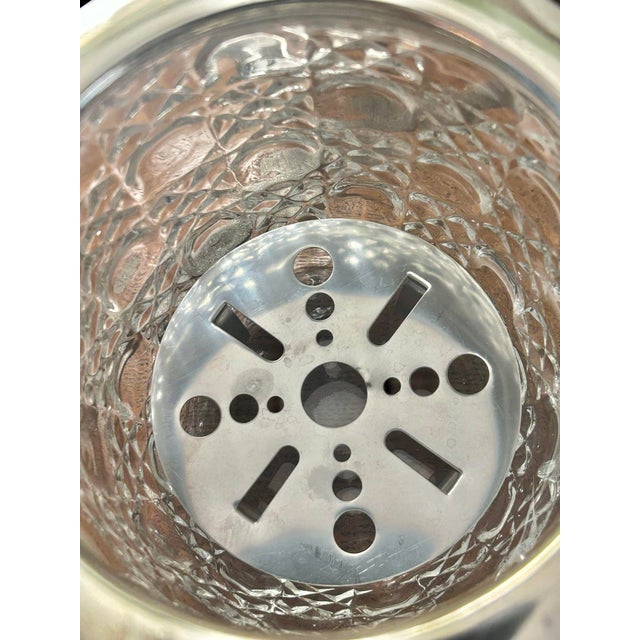 1930s Cut Crystal & Silverplate Ice Bucket With Ornate Foliate Mounts and Drainer For Sale - Image 12 of 12