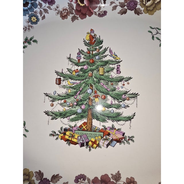 English Spode Christmas Tree Platter For Sale - Image 3 of 5